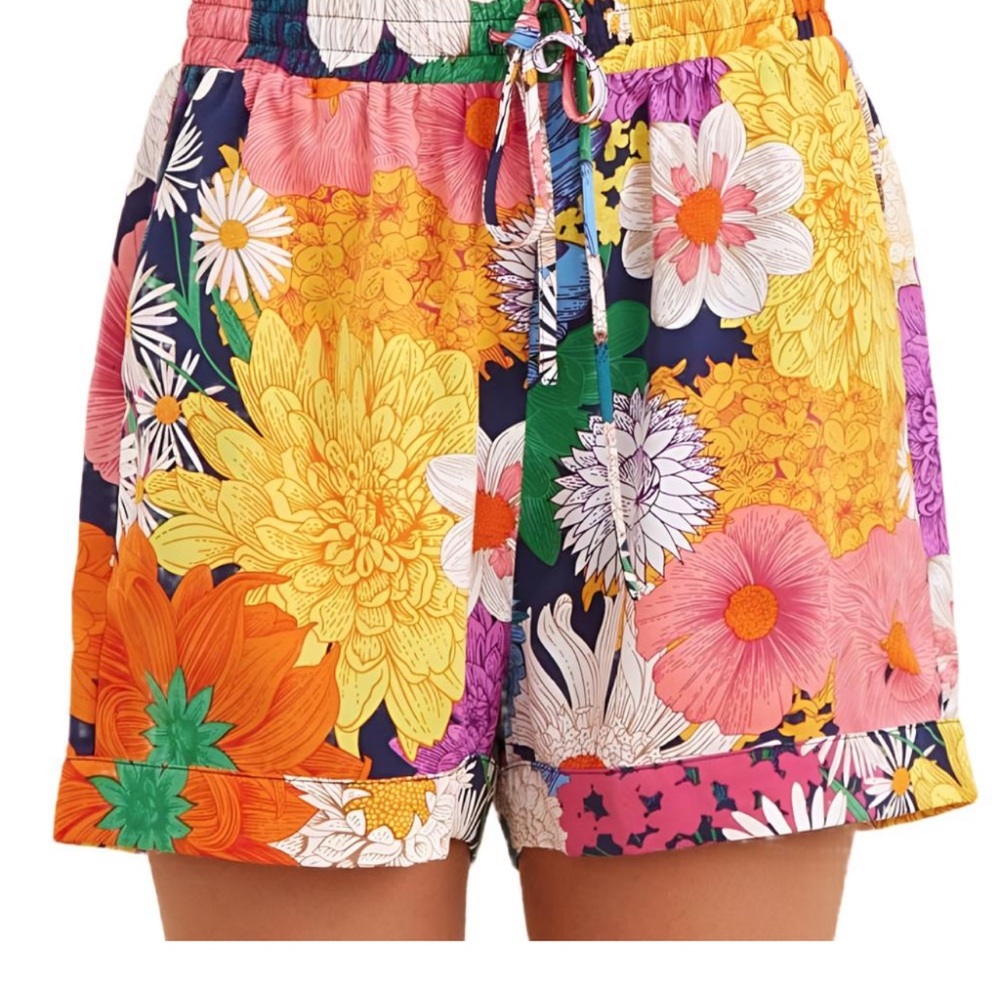 JODIFL Multicolor Floral Drawstring Shorts